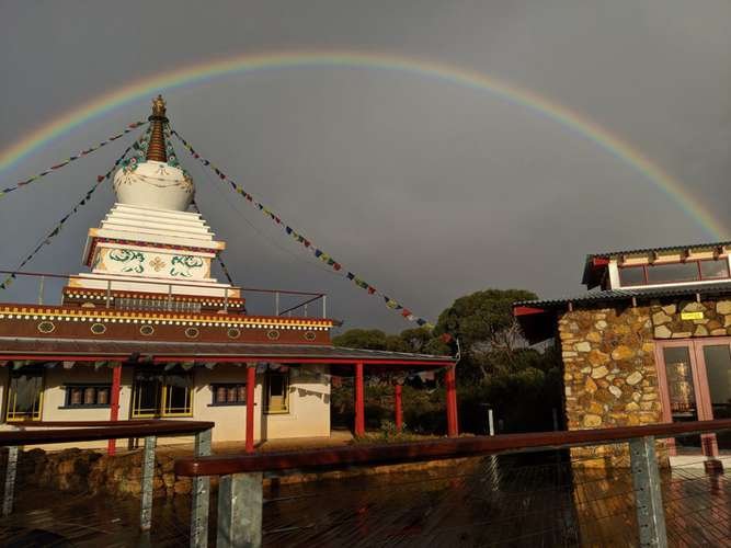 Enlightenment Stupa, De-Tong Ling Retreat Centre, Kangaroo Island. (Image: De-Tong Ling Buddhist Retreat Centre)
